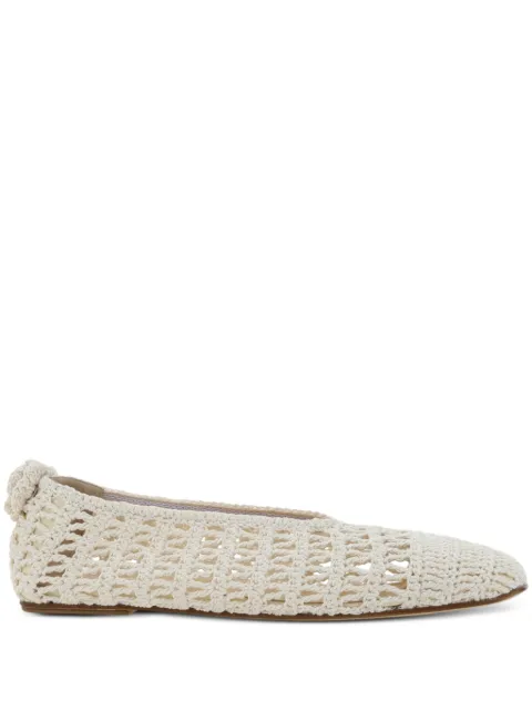 Magda Butrym crochet ballerina shoes Neutrals 526424