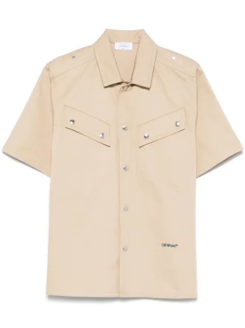 Off-White COTGAB SAFARI S/S SHIRT CREME BRULEE - D OMGG019S25FAB0026157