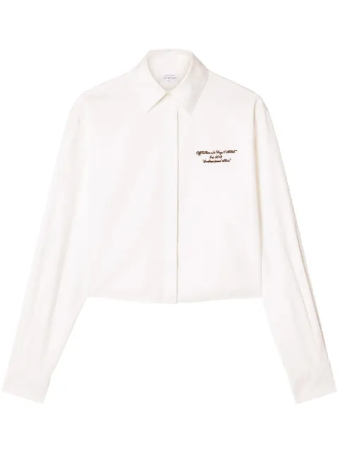 Off-White embroidered poplin shirt White OWGE02AS25FAB0010110