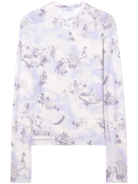 Off-White graphic-print T-shirt Purple OWAD136S25JER0034201