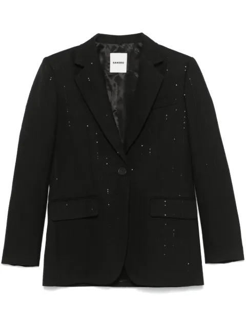 SANDRO sequinned suit jacket Black SFPVE01158