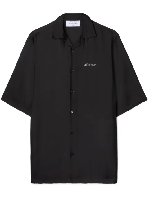 Off-White Barber Arrow bowling shirt Black OMGG013S25FAB0091042