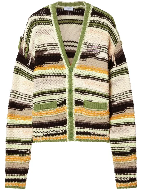 Off-White striped cardigan Neutrals OMHB02FS25KNI0015000