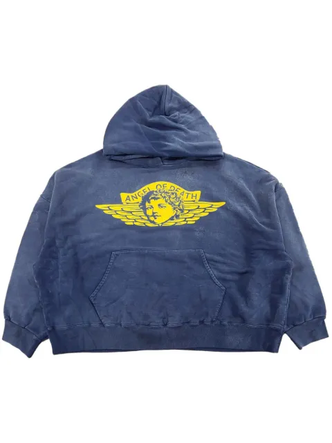 SAINT MXXXXXX logo-print hoodie Blue SMYS10000044