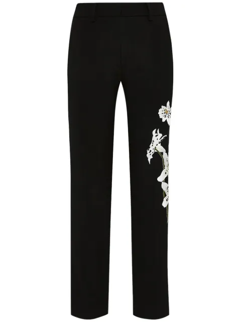 Oscar de la Renta Watercolor Orchid trousers Black 25RE301DSWBLK
