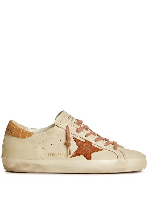 Golden Goose Super Star sneakers with leather star and crocodile-print leather heel tab Neutrals GWF00101F006546