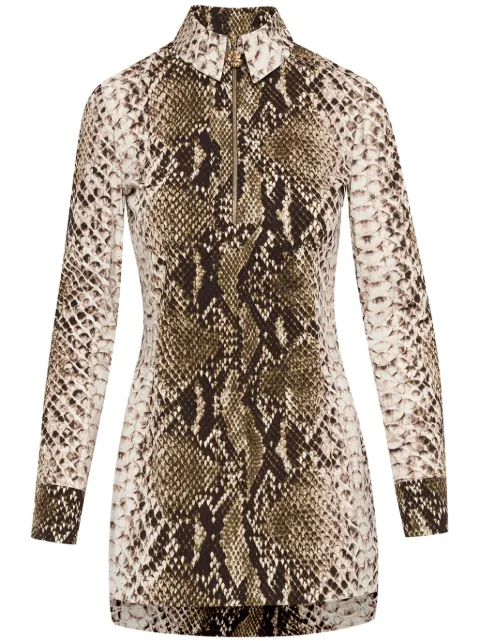 Oscar de la Renta Snake cotton poplin shirt dress Green 25RN217SNNOLI