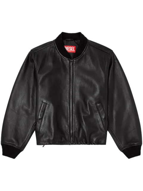 Diesel leather bomber jacket Black A168010PFAH