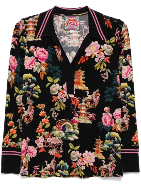 Johnny Was The Janie Henley shirt Blue T110248