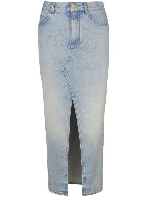 Balmain denim midi skirt Blue EF1LD460DF23