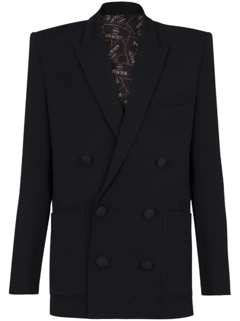 Balmain double-breasted wool blazer Black EH1SG160WC09