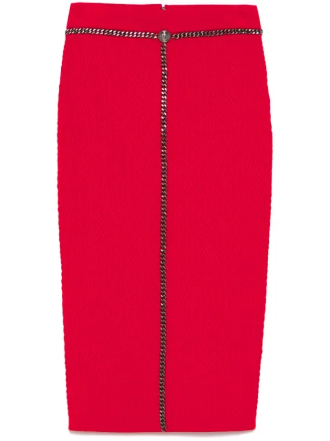 Elisabetta Franchi chain-detail midi skirt Red GK05B47E2