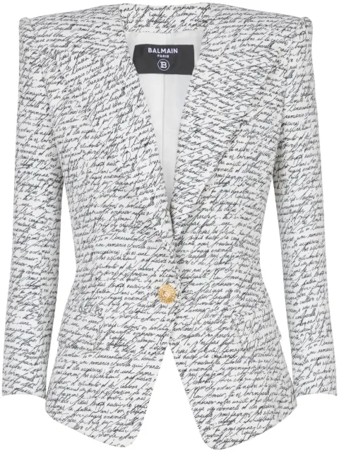 Balmain Love Letter tailored jacket White EF1SE615VH44
