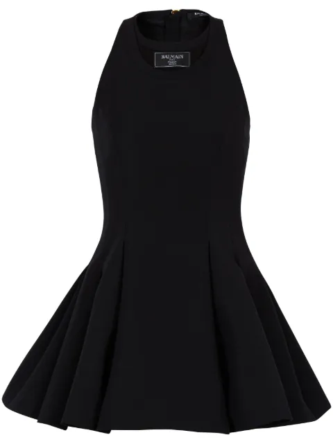 Balmain logo-patch mini dress Black EF1R5087ME54