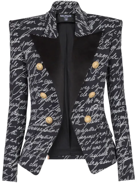 Balmain Love Letter tailored jacket Black EF1SM340MG60