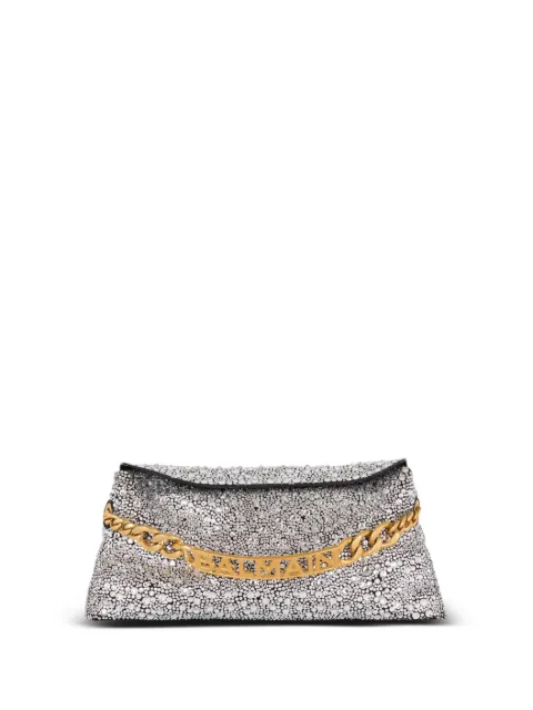 Balmain 1945 rhinestone-embellished clutch bag Black EN1LQ955AHXS