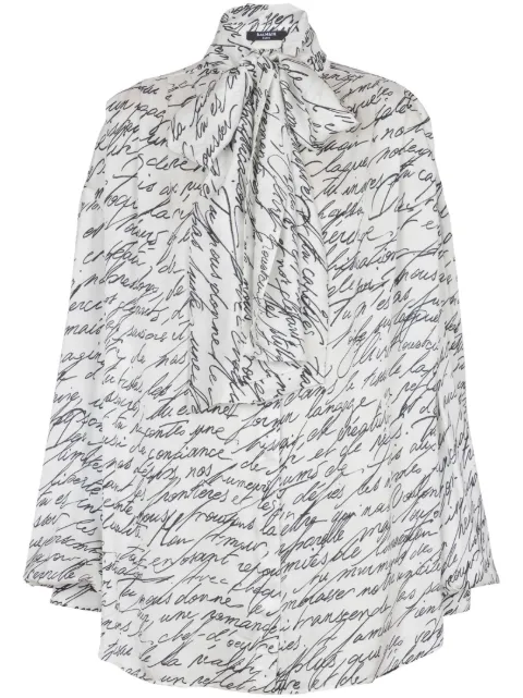 Balmain Love Letter blouse White EF1HT020VH61