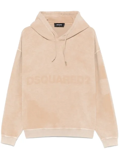 DSQUARED2 logo cotton hoodie Neutrals S71GU0699S25030