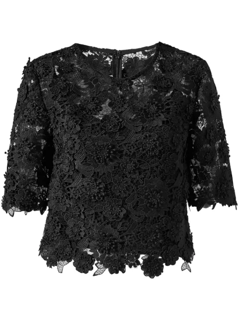Carolina Herrera floral lace-detailing top Black C2511N231DFL