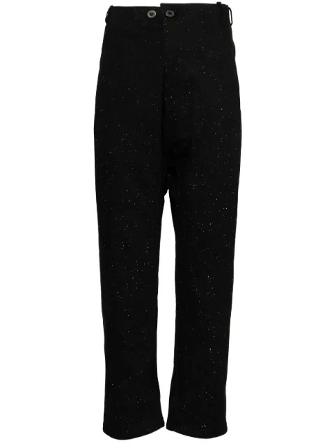 Boris Bidjan Saberi dyed drop-crotch trousers Black P3FKU10003