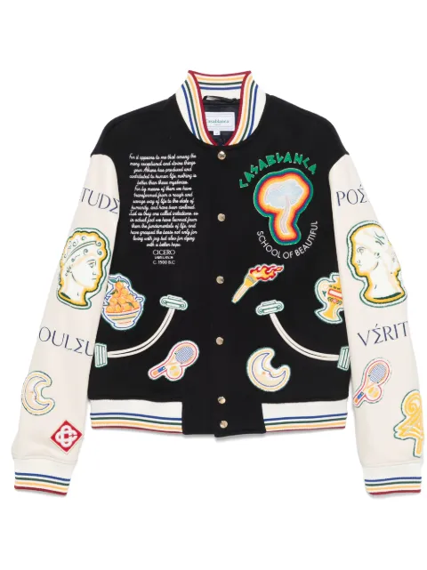 Casablanca Chenille Patchwork bomber jacket Blue MF24OT13101
