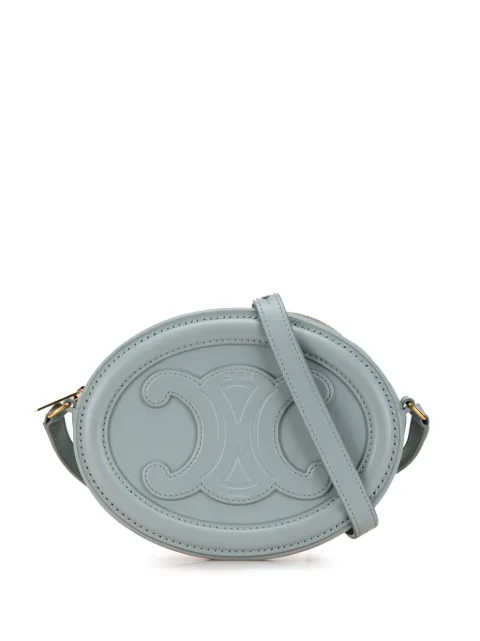 Celine Pre-Owned 2022 Cuir Triomphe Oval crossbody bag Blue FOQEKWI8IKS4RKV5