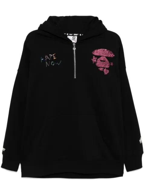 A BATHING APE® sequin-embellishment hoodie Black ASWB399XXN