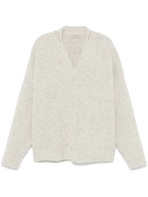 Fear Of God logo-appliqué V-neck sweater White FG24FW20727MOB