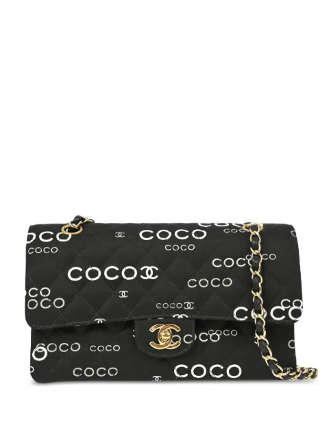 CHANEL Pre-Owned 2002 medium Double Flap shoulder bag Black 7328939