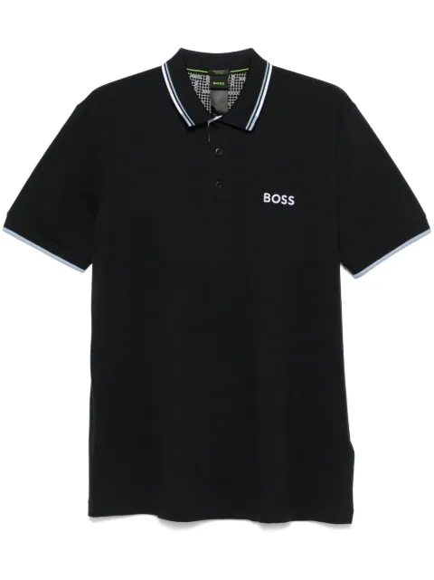 BOSS contrast logos polo shirt Blue 50469102
