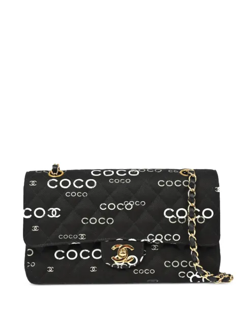 CHANEL Pre-Owned 2002 medium Double Flap shoulder bag Black 7373743