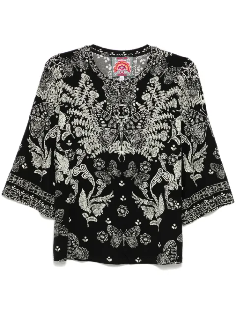 Johnny Was The Janie bell-sleeved top Black T108248