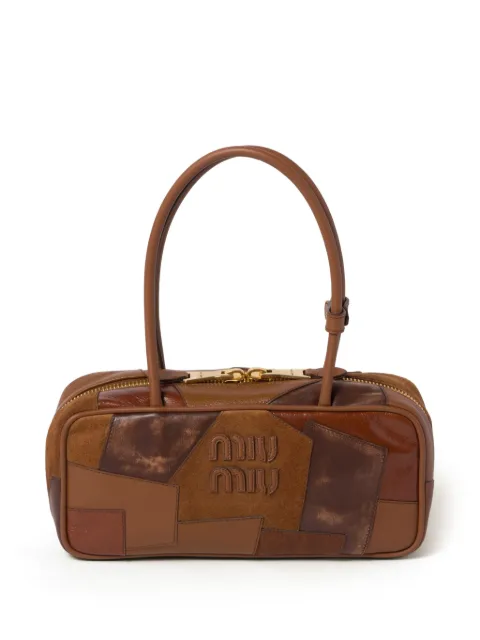 Miu Miu Beau leather patchwork bag Brown 5BB173VOWO2CRI