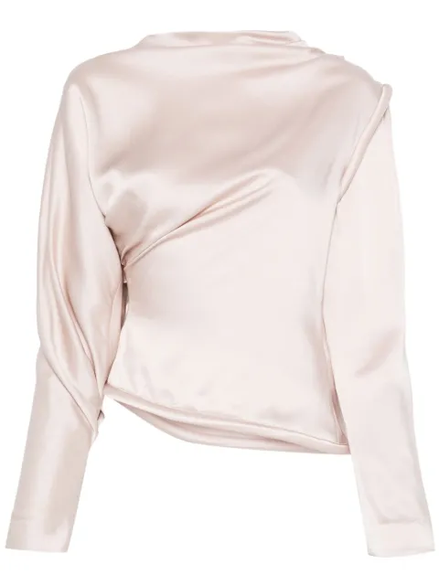 Victoria Beckham crepe satin blouse Pink 1424WTP005821A