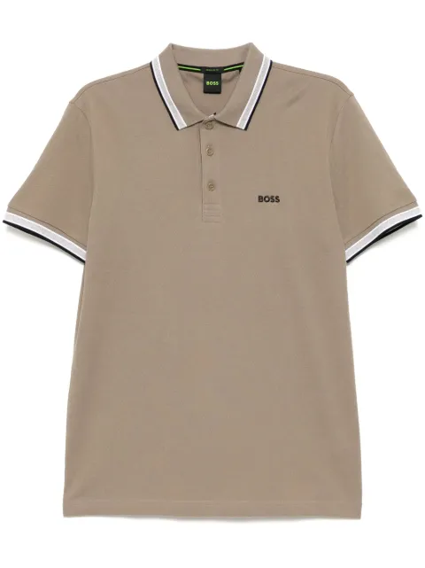 BOSS logo-embroidered polo shirt Brown 50469055