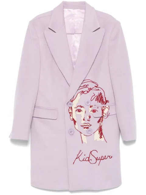KidSuper embroidered coat Purple 56859
