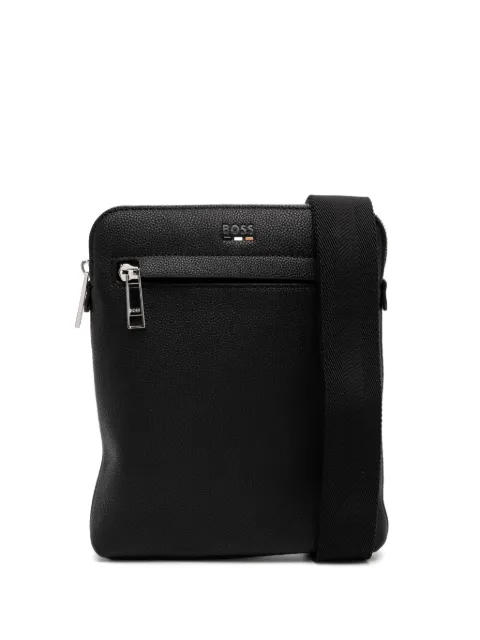 BOSS logo-debossed messenger bag Black 50536477001