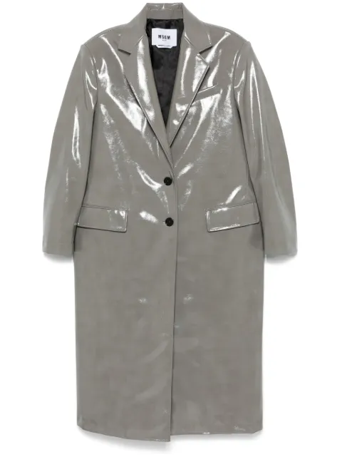 MSGM faux-leather coat Grey 3742MDC07247800