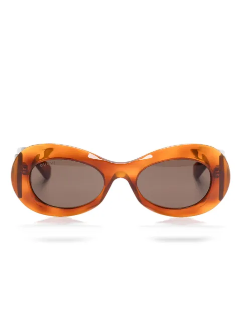 Gucci Eyewear oval-frame sunglasses Brown GG1696S002