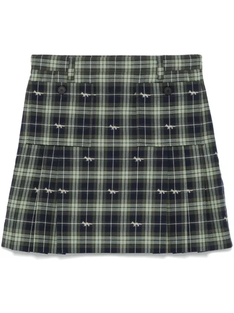 Maison Kitsuné pocket-embellished pleated mini skirt Green NW01504WW0118