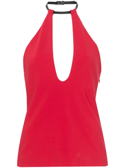 The Attico buckle-fastening halterneck blouse Red 248WCT279E100