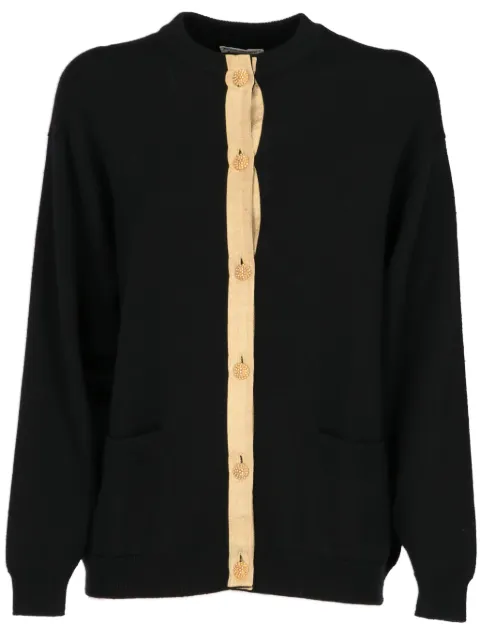 Saint Laurent Pre-Owned 1980s merino cardigan Black SAI250AE