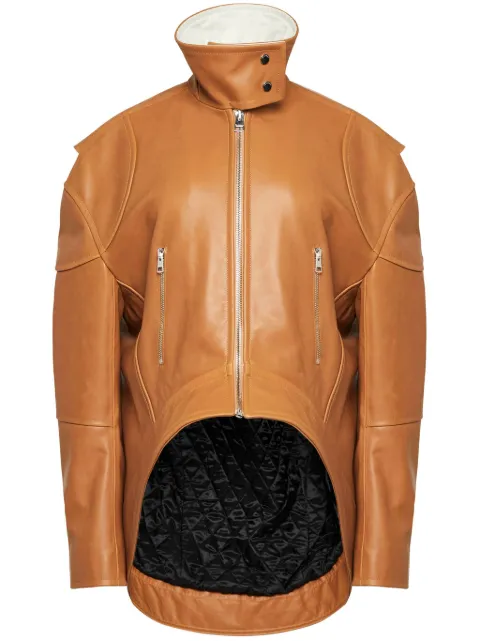 JW Anderson curved leather jacket Brown LJ0046LT0117640