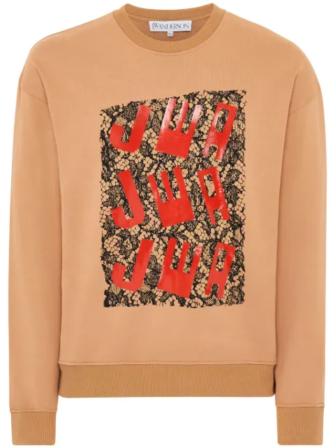 JW Anderson lace-print sweatshirt Neutrals JW0221PG1632132