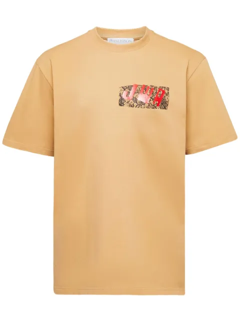 JW Anderson JWA lace-print T-shirt Neutrals JT0272PG1551132
