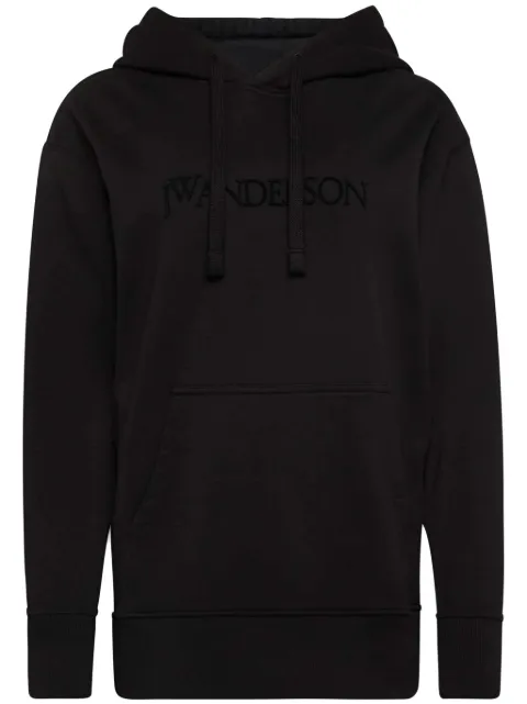 JW Anderson Classic logo-embroidered hoodie Black JW0231PG1632999