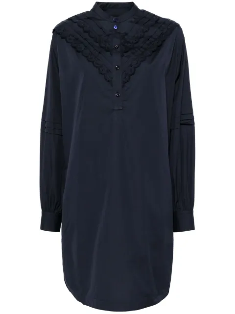 Maison Kitsuné craft embroidery shirt dress Blue NW01610WC5030P480
