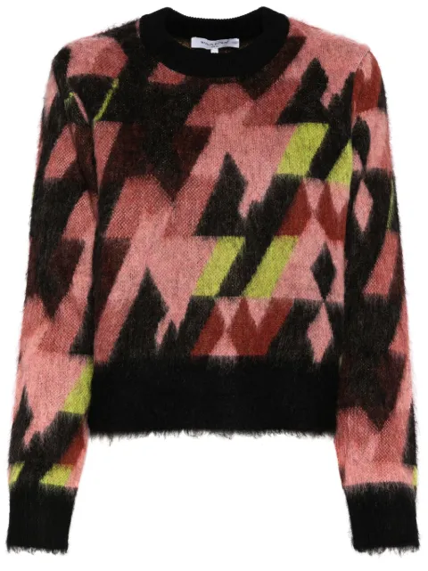 Maison Kitsuné graphic jacquard jumper Pink NW00801KM0323B259