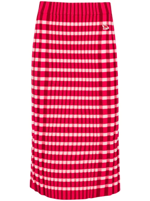 Maison Kitsuné checked knitted skirt Pink NW01516KF0003B620