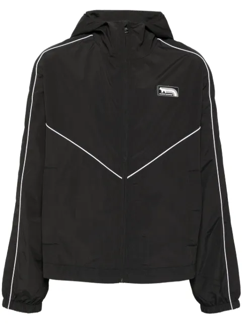 Maison Kitsuné contrast piping hooded jacket Black NM02206WQ4030P199